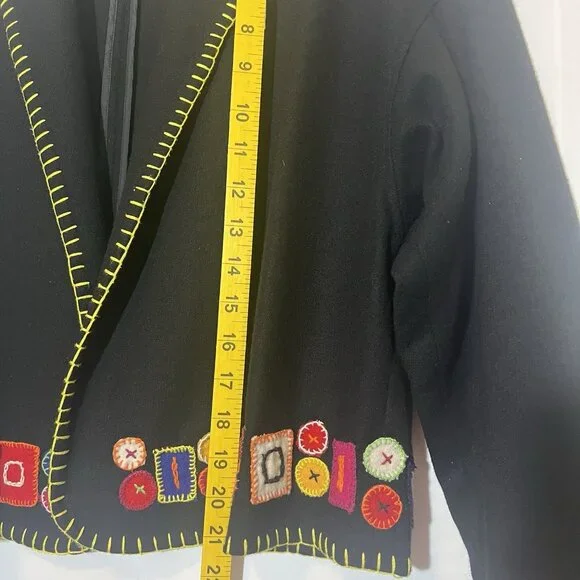 Breeches Women’s Wool Blend Vintage Jackets Médium Size Black Embroidery - Picture 4 of 10